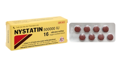 Nystatin 500000IU phòng và trị nhiễm nấm Candida (2 vỉ x 8 viên)