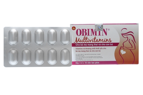 Obimin Multivitamins bổ sung vitamin, khoáng chất cho phụ nữ mang thai (3 vỉ x 10 viên)