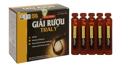 Ống uống Giải Rượu Traly hỗ trợ giải độc gan hộp 15 ống x 10ml