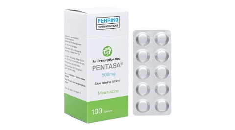 Pentasa 500mg trị viêm loét đại tràng và bệnh Crohn (10 vỉ x 10 viên)