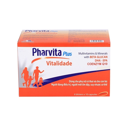 TPBVSK PHARVITA PLUS VITALIDADE, HỘP 60 VIÊN