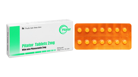 Pitator Tablets 2mg trị rối loạn mỡ máu (2 vỉ x 14 viên)