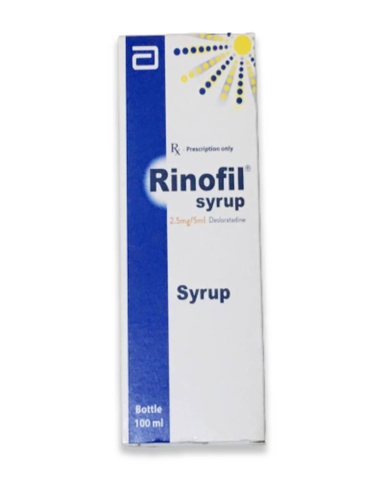 Siro Rinofil 2.5mg/5ml trị viêm mũi dị ứng, mày đay chai 100ml