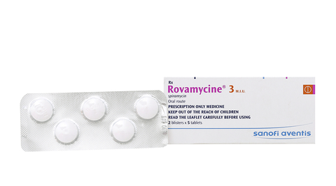 Rovamycine 3MIU trị và đề phòng một số bệnh nhiễm khuẩn (2 vỉ x 5 viên)