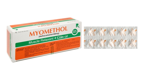 Myomethol 500mg giãn cơ, trị co cứng cơ (10 vỉ x 10 viên)