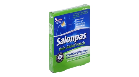 Cao dán Salonpas Pain Relief Patch giảm đau, kháng viêm cơ khớp hộp 5 miếng