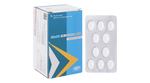 SaVi Gemfibrozil 600 trị rối loạn mỡ máu (6 vỉ x 10 viên)