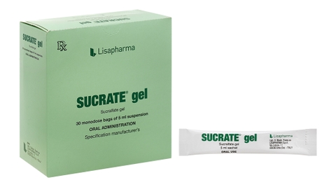 Hỗn dịch uống Sucrate Gel 1g trị viêm loét dạ dày, tá tràng (30 gói x 5ml)