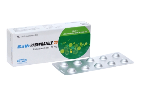 Savi Rabeprazole 20mg trị trào ngược dạ dày, thực quản (2 vỉ x 10 viên)