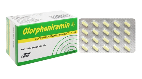Clorpheniramin 4 DHG Pharma trị viêm mũi dị ứng, mày đay (10 vỉ x 20 viên)