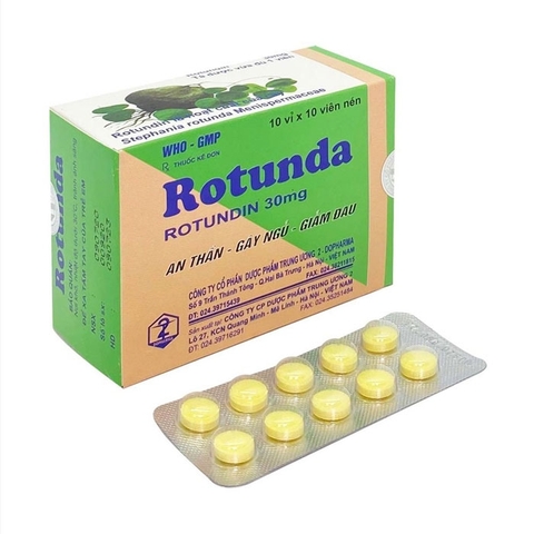 Thuốc Rotunda 30mg TW3 điều trị mất ngủ (10 vỉ x 10 viên)