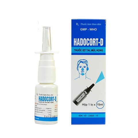 Thuốc xịt mũi Hadocort-D Hà Tây điều trị viêm mũi, viêm xoang (15ml)