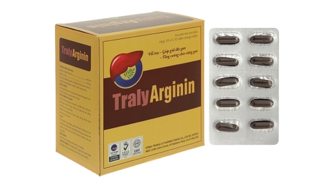 TralyArginin hỗ trợ giải độc gan, tăng cường chức năng gan hộp 100 viên