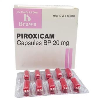 Thuốc Piroxicam 20mg Brawn giúp giảm đau, kháng viêm (10 vỉ x 10 viên)