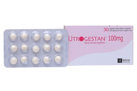 Utrogestan 100mg trị vô sinh, dọa sảy thai (2 vỉ x 15 viên)