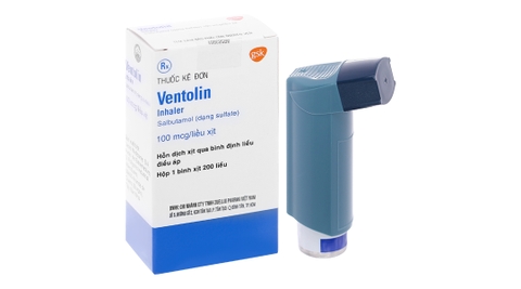 Hỗn dịch xịt Ventolin Inhaler 100mcg/liều trị hen suyễn bình 200 liều xịt