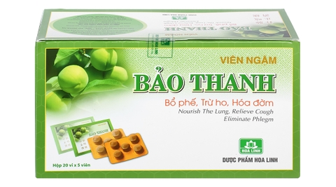 Viên ngậm Bảo Thanh trị ho, bổ phế (20 vỉ x 5 viên)