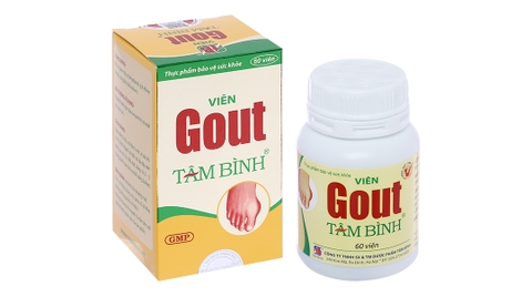 Viên Gout Tâm Bình hỗ trợ giảm triệu chứng đau do gout chai 60 viên