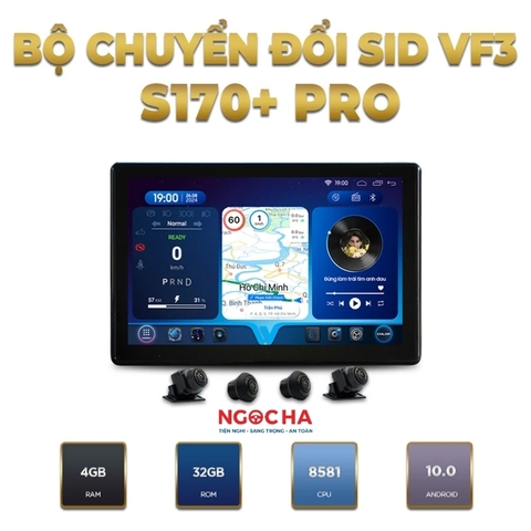 VF3 S170+ PRO 360 | Bộ chuyển đổi sang màn hình Android tích hợp camera 360 cho VF3
