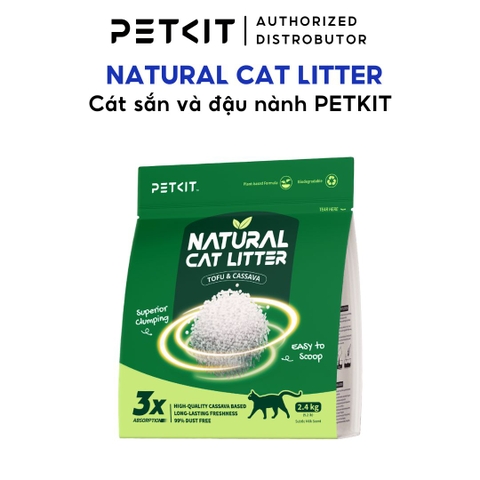 Cát Vệ Sinh Cho Mèo PETKIT, Cát Đậu Nành Cho Mèo Mix Sắn Khử Mùi Tốt, Phân Hủy Sinh Học
