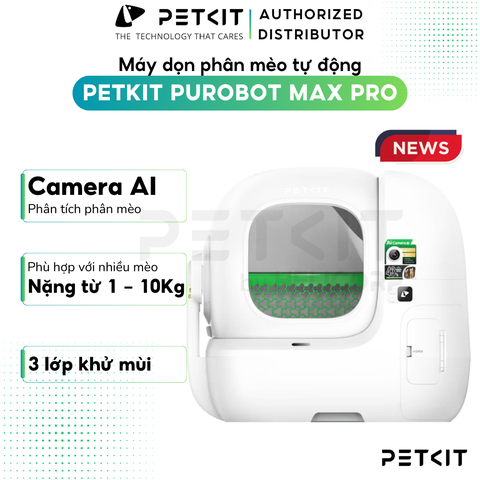 Máy dọn phân mèo PETKIT PUROBOT MAX PRO có Camera AI