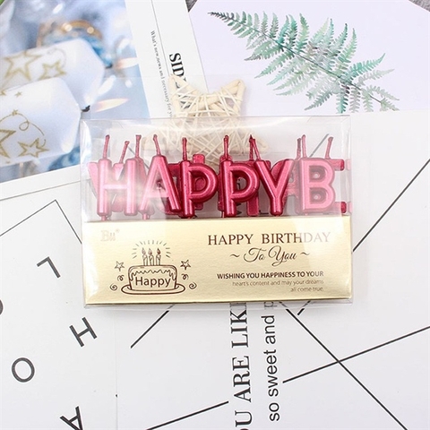 Nến Nhũ Happy - ĐỎ (vỉ)