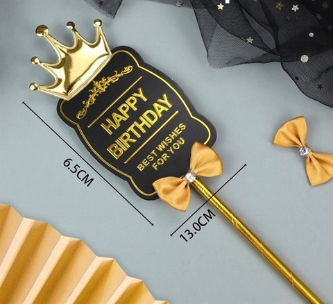 Topper Vương Miện Vàng Đen - cái