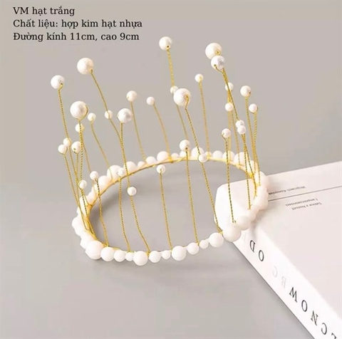 Vương Miện Hạt TRẮNG - hạt nhựa loại 2 (cái)