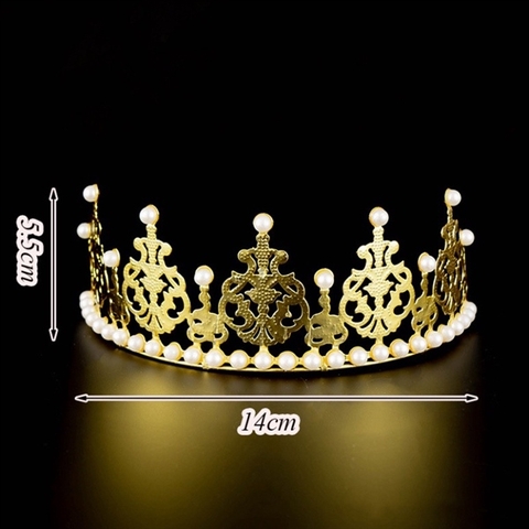 Vương Miện Bán Nguyệt VÀNG Size NHỎ - kim loại (cái)