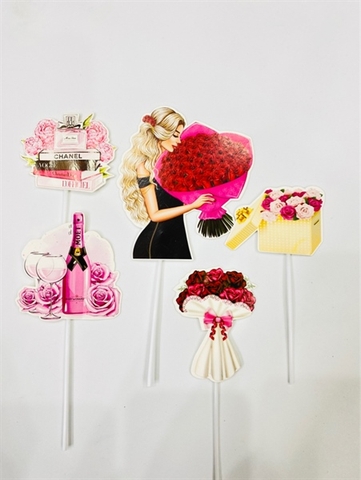 Thẻ Cô Gái Ôm Hoa (sét)