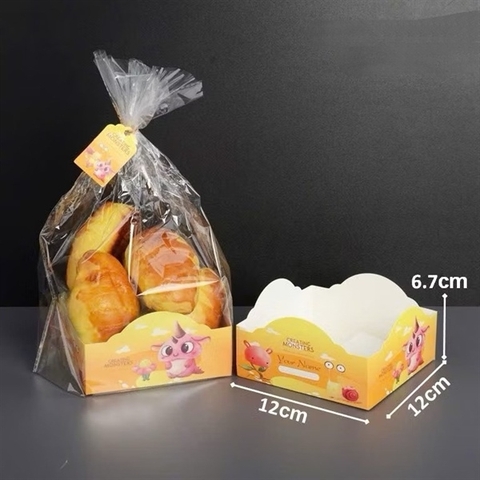 Túi Cookies Tê Giác Hồng Vuông - VÀNG TO (100 cái)