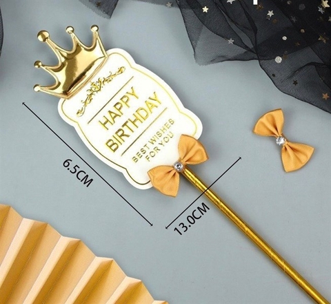 Topper Vương Miện Vàng Trắng - cái