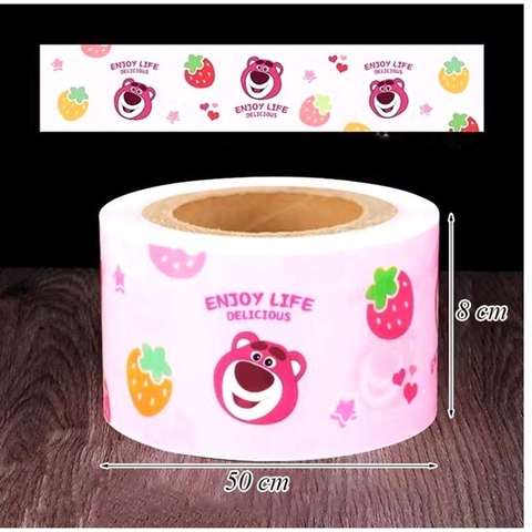 Quấn Thành Gấu Dâu Hồng (cuộn)