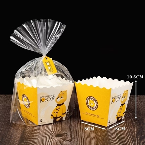 Túi Cookies Gấu Vuông - CAO (100 cái)