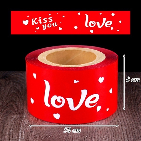 Quấn Thành Chữ Love Đỏ (cuộn)