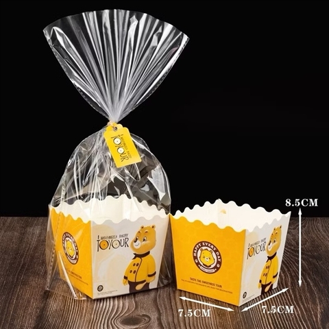 Túi Coockis Gấu Vuông - THẤP (100 cái)