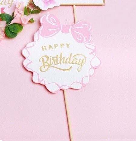 Topper Nơ Hồng Tròn - cái