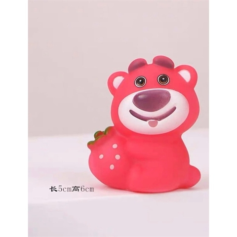 Gấu Dâu Hồng Cười (nhựa mềm)