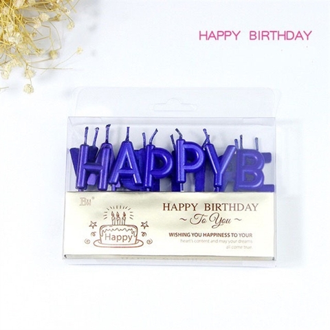 Nến Nhũ Happy - XANH DƯƠNG (vỉ)