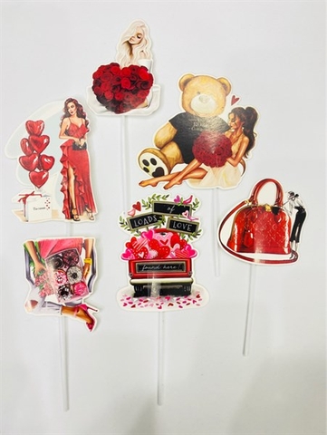 Thẻ Cô Gái Túi Xách Đỏ (sét)