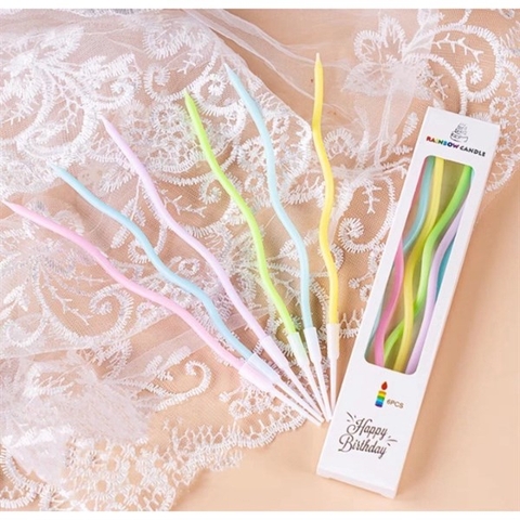 Nến Sóng Dài - MIX MÀU (vỉ 6 cây)