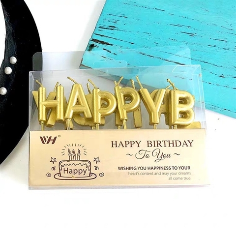 Nến Nhũ Happy - VÀNG (vỉ)