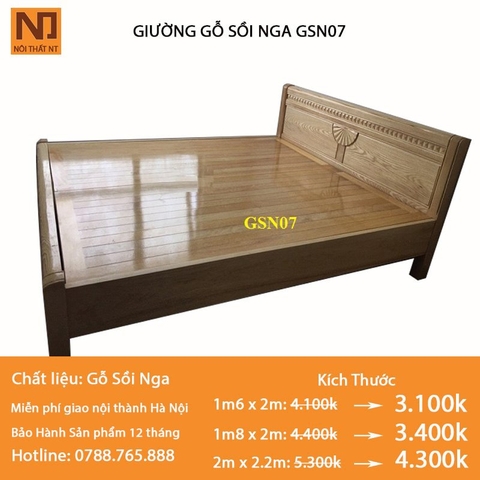 Giường ngủ gỗ sồi GSN07