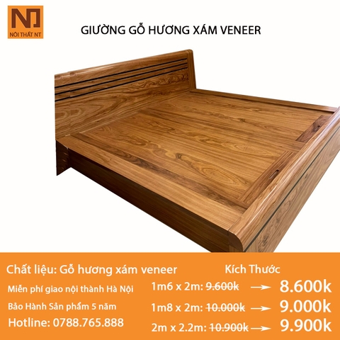 Giường hương xámveneerHX04