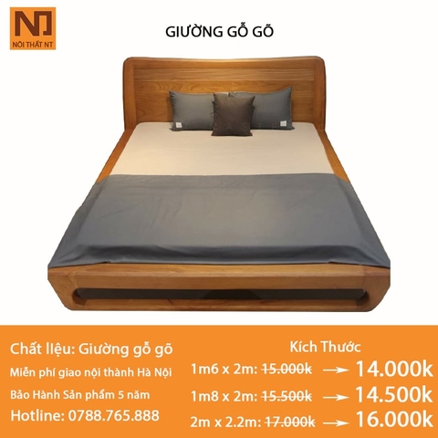 Giường Gỗ Gõ GG01