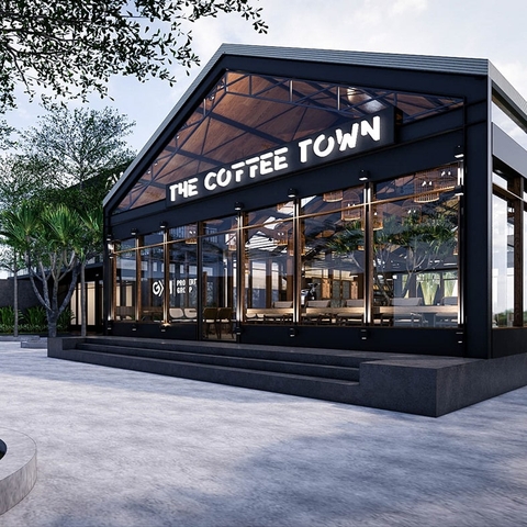 Quán Cafe theo phong cách Công Nghiệp - The Coffee Town Tp.Hồ Chí Minh
