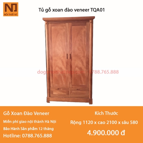 Tủ gỗ xoan đào Veneer TQA01