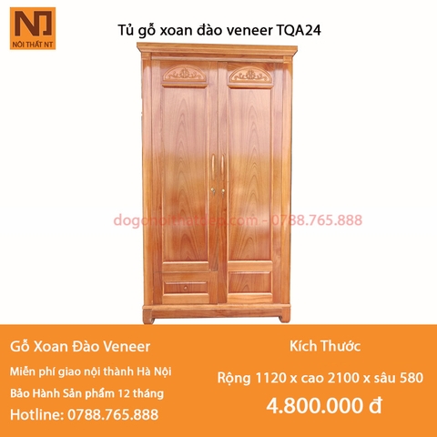 Tủ gỗ xoan đào Veneer TQA24