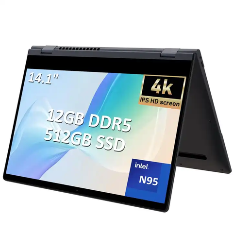 Nhập khẩu bởi Nhất Anh - GNote N95 4Core 14.1 inch fold 360 YOGA laptop 4K HD touch screen LDDR5 12GB SSD 512GB Business Touch Laptop