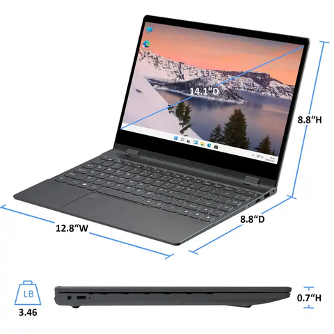 Nhập khẩu bởi Nhất Anh - GNote N95 4Core 14.1 inch fold 360 YOGA laptop 4K HD touch screen LDDR5 12GB SSD 512GB Business Touch Laptop